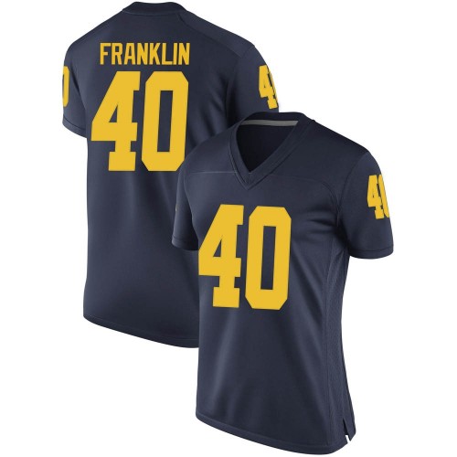 Leon Franklin Michigan Wolverines Women's NCAA #40 Navy Game Brand Jordan College Stitched Football Jersey MJE2254HL